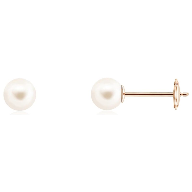 Freshwater Pearl Solitaire Stud Earrings