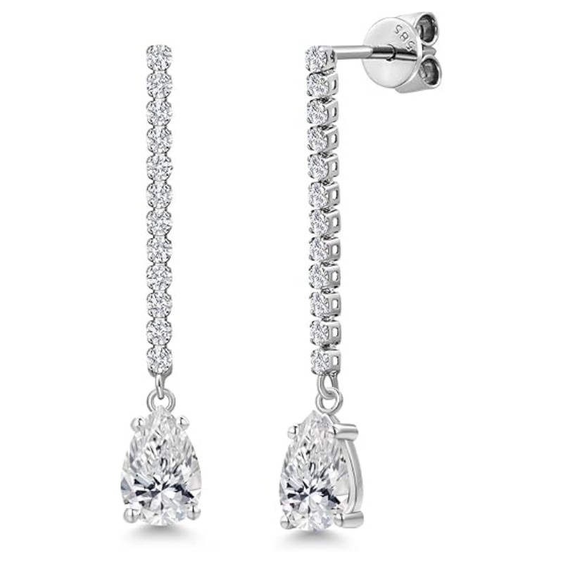 Pear-Shaped Lab Grown Diamond Dangle Earrings