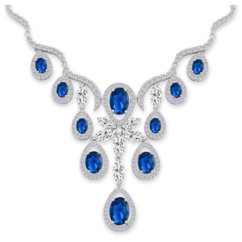 Art Deco Teardrop CZ Bridal Jewelry Set