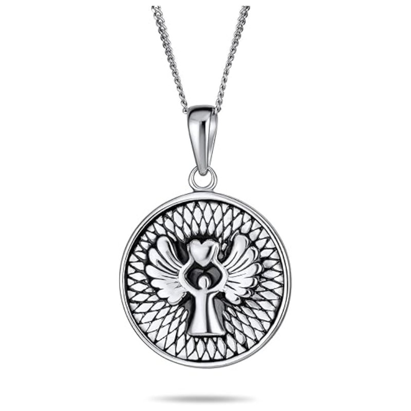 Personalized Guardian Angel Medal Necklace