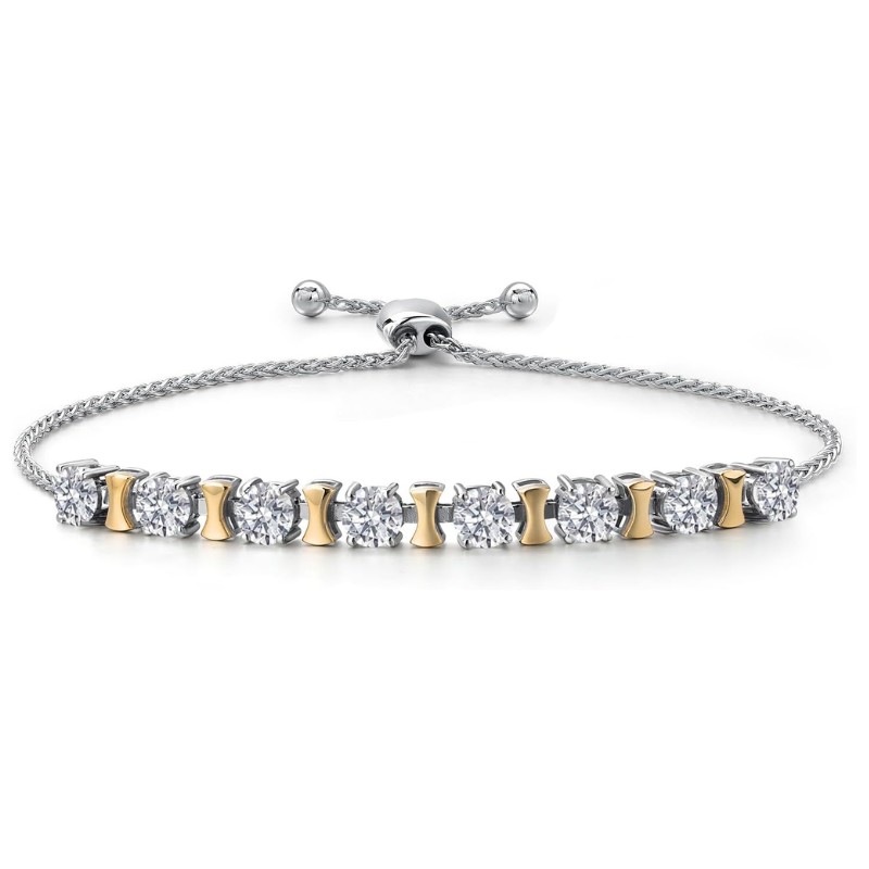 Personalized Two-Tone Birthstone Bracelet