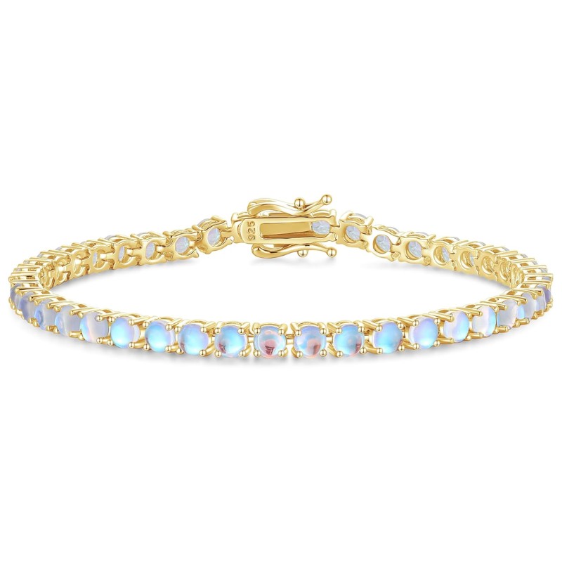 14K Gold Plated Moonstone Tennis Bracelet
