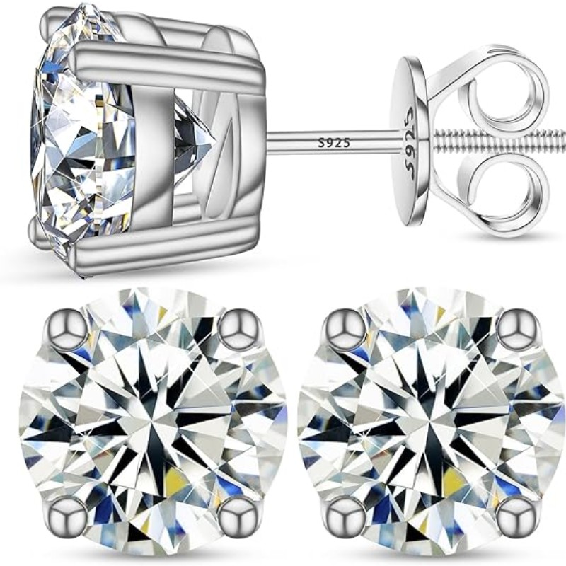 Sparkling Moissanite Stud Earrings Unisex