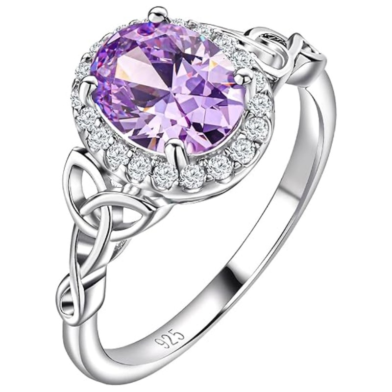 Celtic Birthstone Moissanite Ring