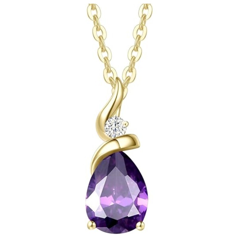 Teardrop Birthstone Pendant Necklace