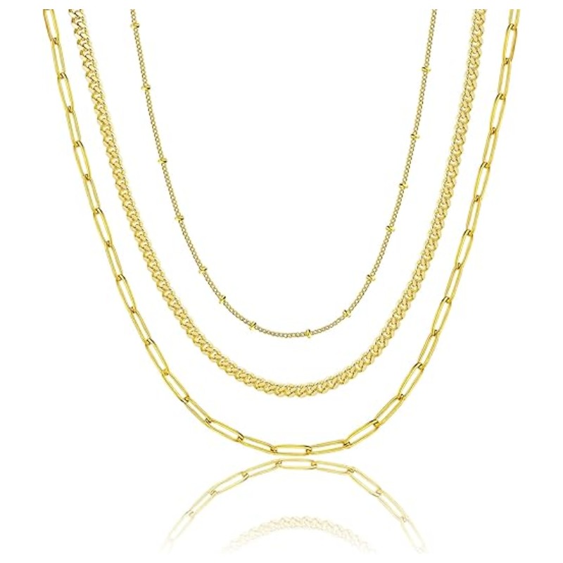 Dainty 14K Gold Layered Necklace