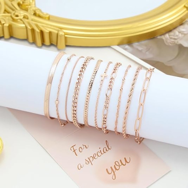 10-Piece Dainty Stackable Bracelet Set