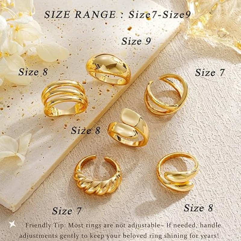 Chunky  Gold Stackable Rings