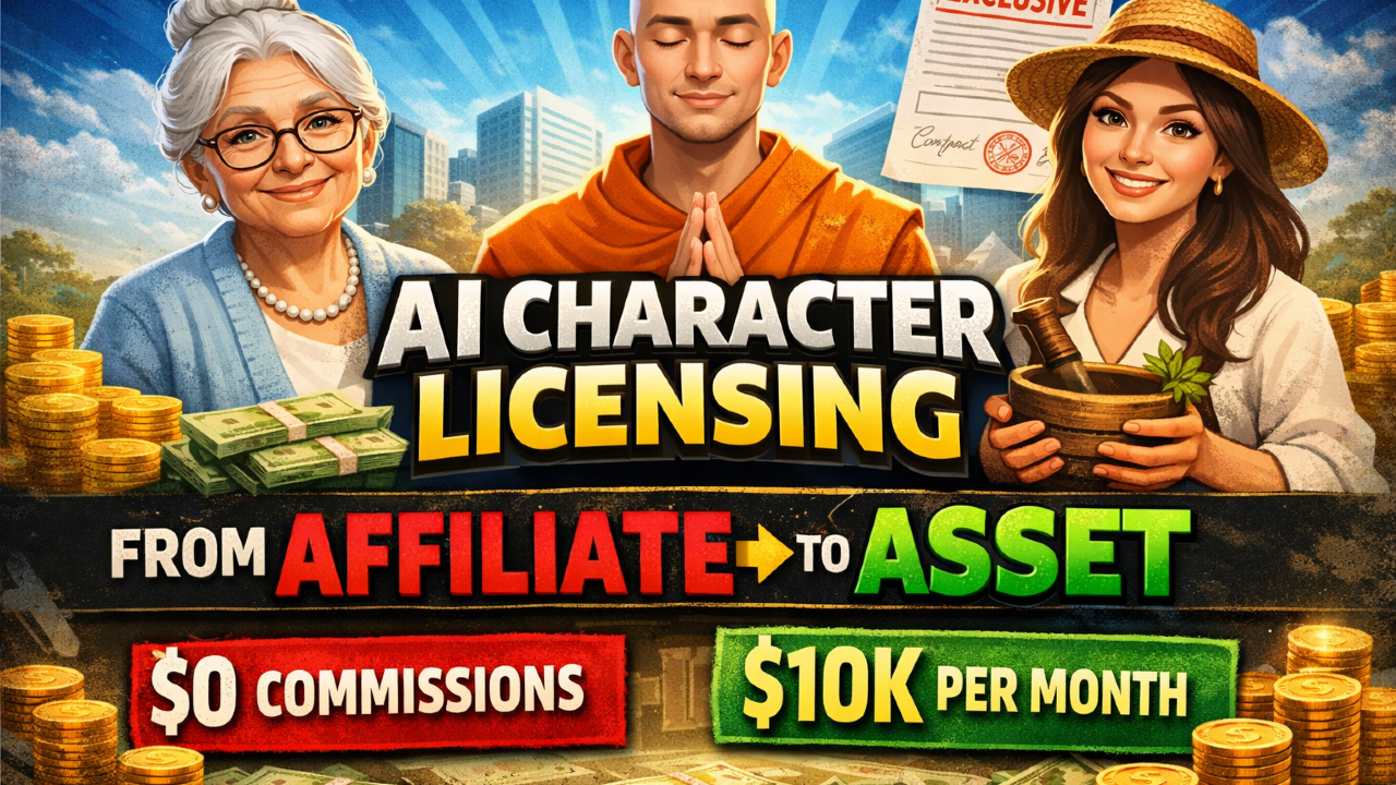 The AI Character Licensing Side Hustle: How to Turn Faceless Pages Into $10K–$30K/Month Brand Assets