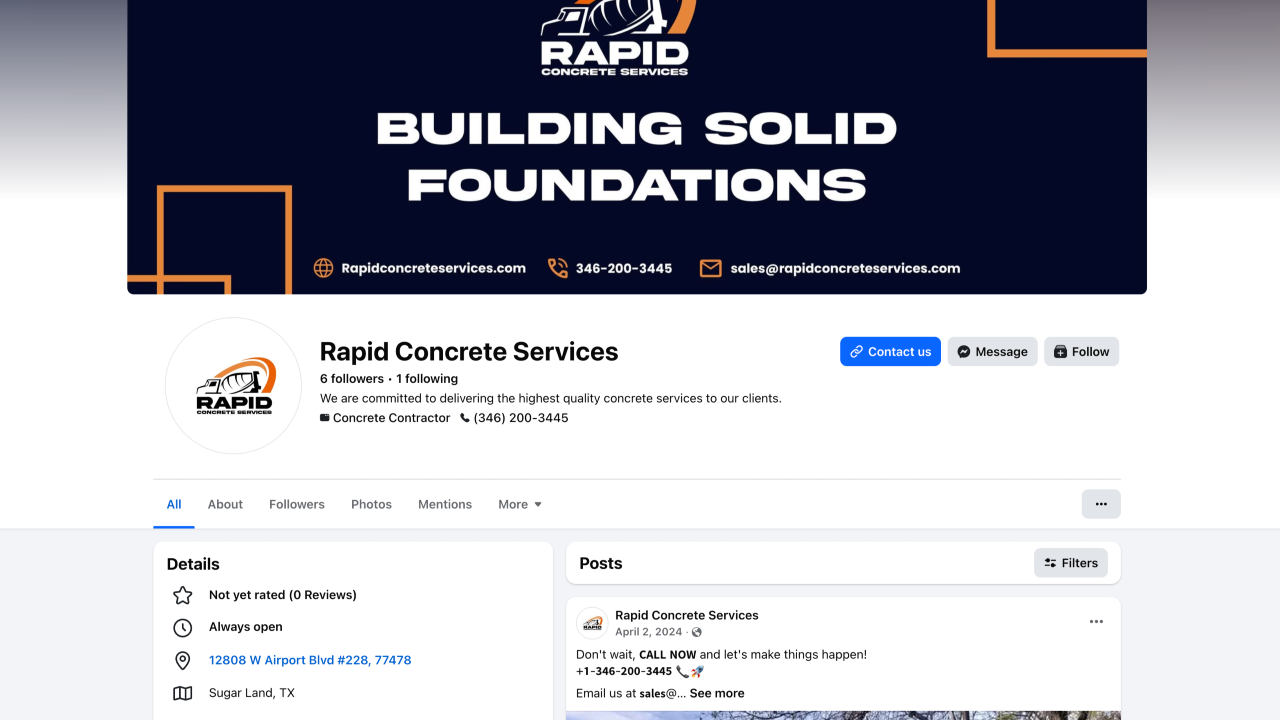 Rapid Concrete Services professional concrete services