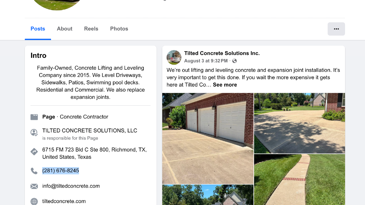 Tilted Concrete Solutions