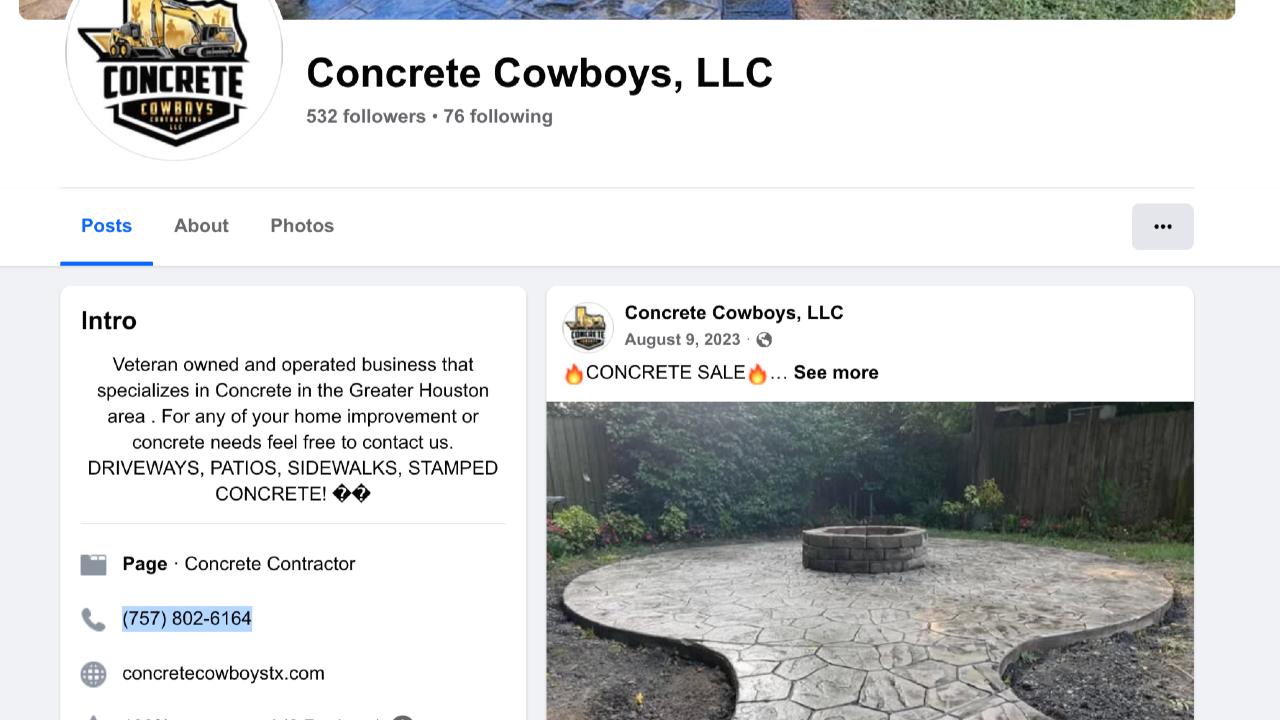 Concrete Cowboys Contracting professional concrete services