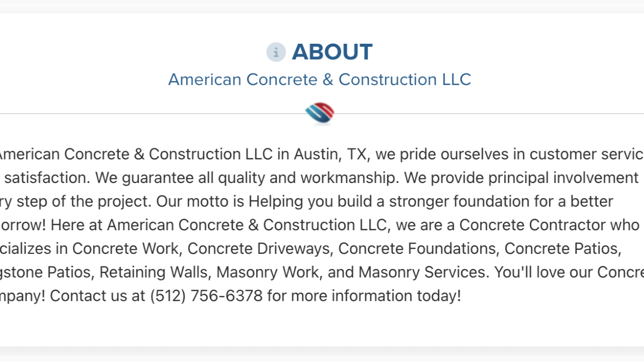 American Concrete & Construction professional concrete services