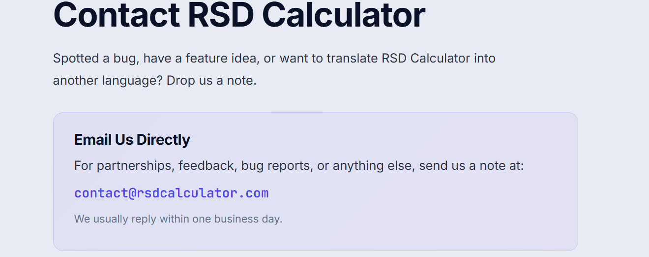 RSD  CALCULATOR