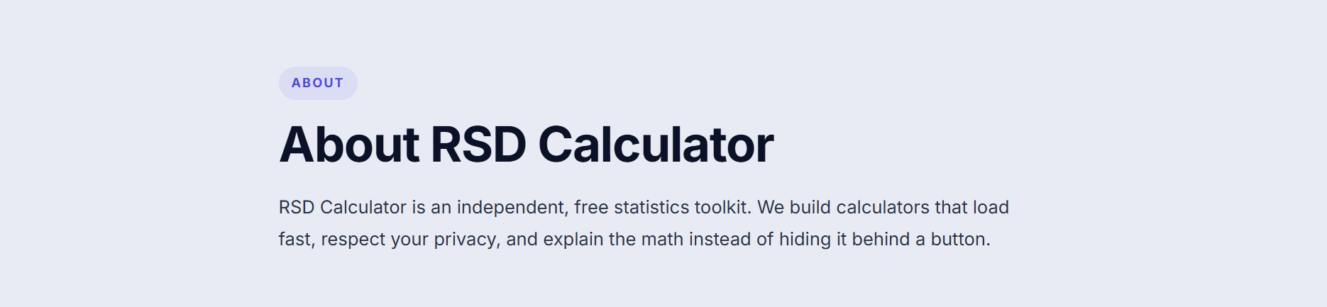 RSD  CALCULATOR