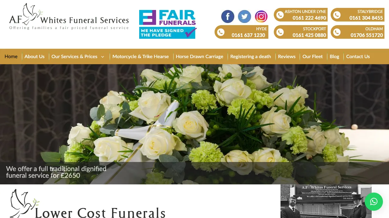 A. F. Whites Funeral Services - Stanford Square, Ashton Under Lyne