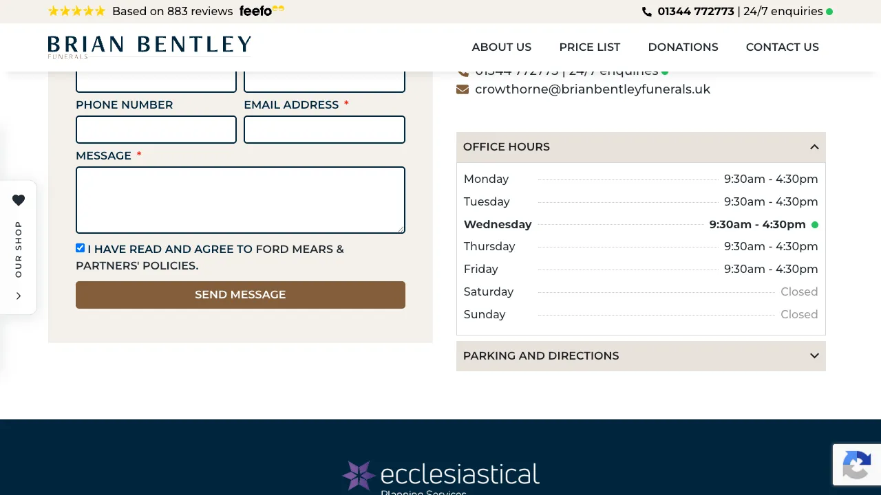 Brian Bentley Funerals