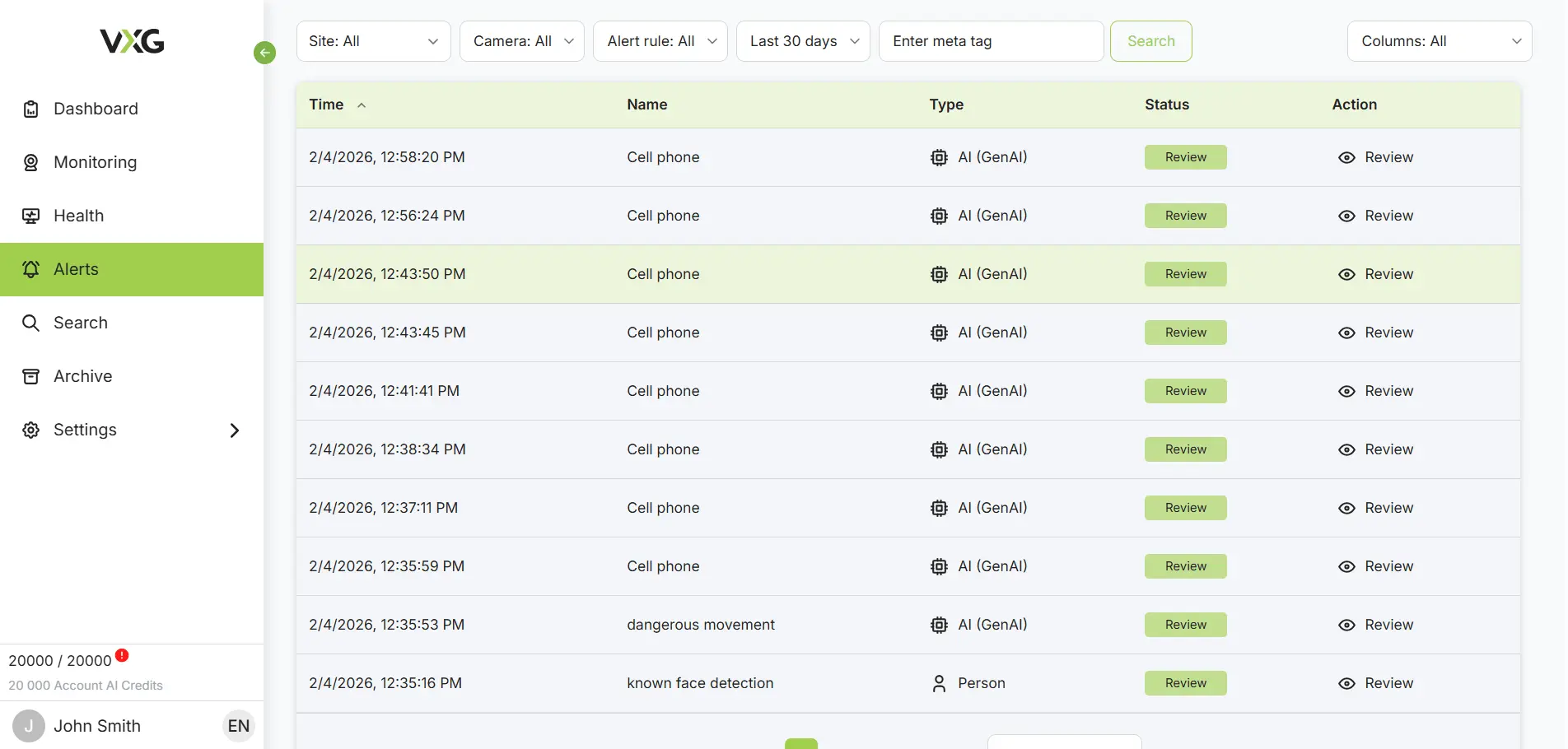 VXG Cloud VMS