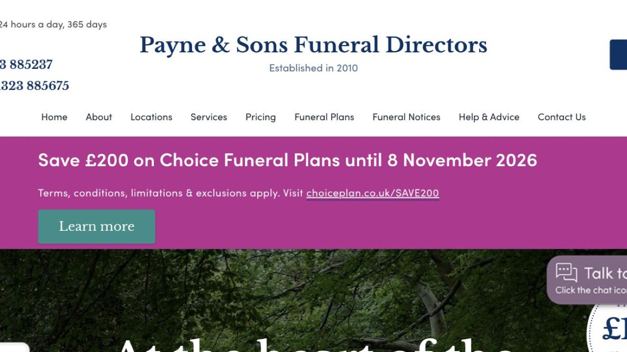 Payne and Sons Funeral Directors, Hampden Park