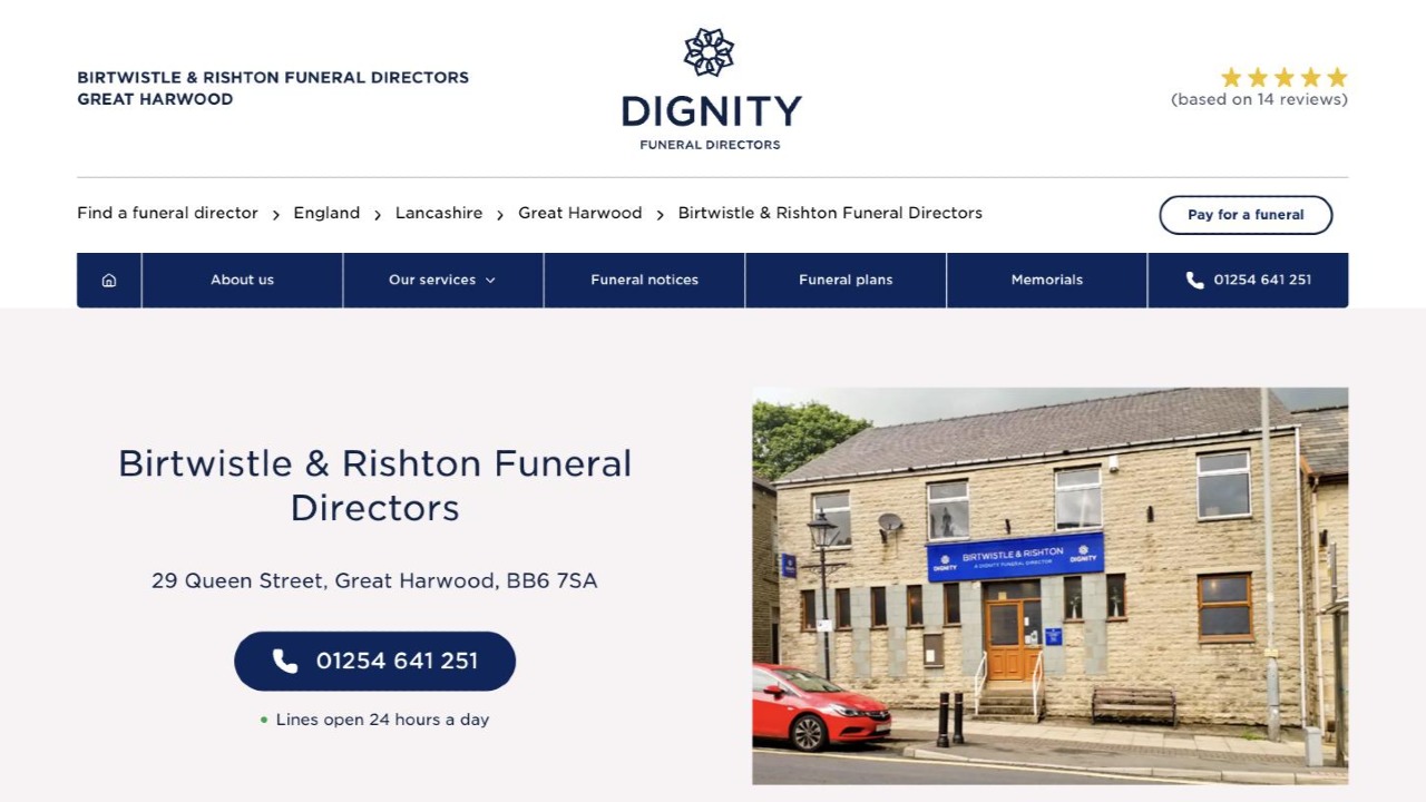 Birtwistle & Rishton Funeral Directors, Great Harwood