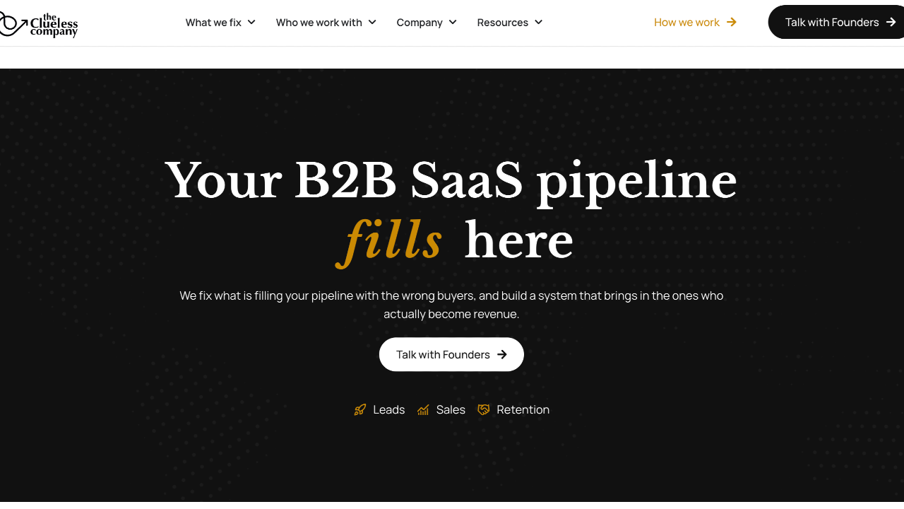 The Clueless Company homepage