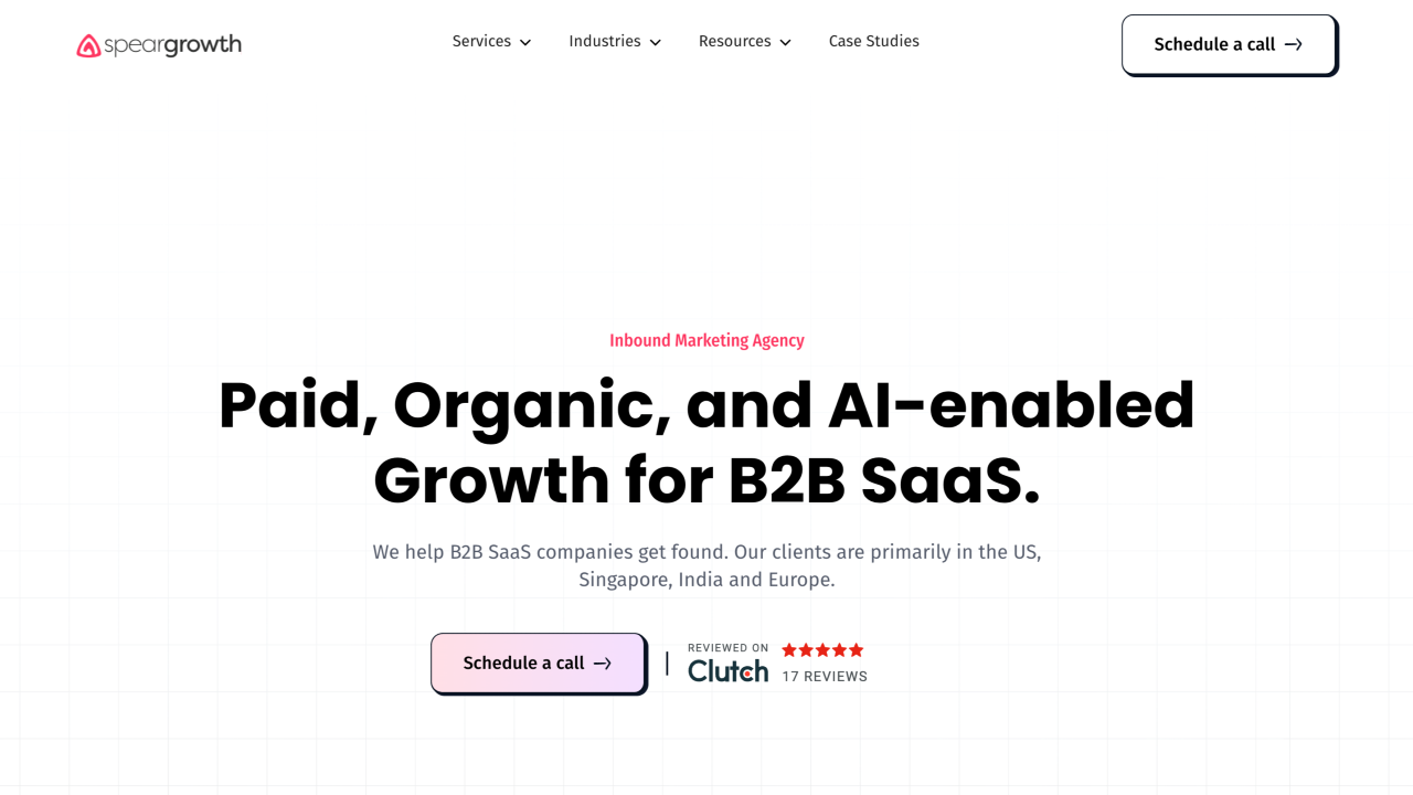 Spear Growth homepage