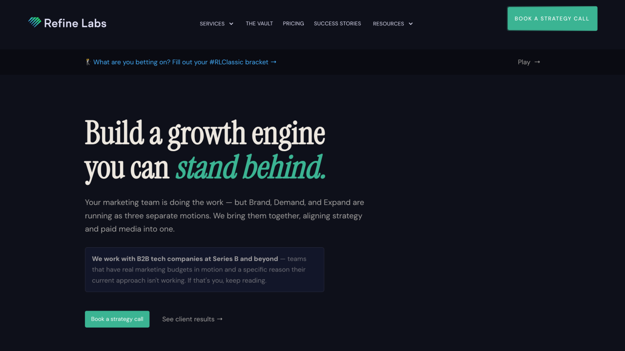 Refine Labs website screenshot