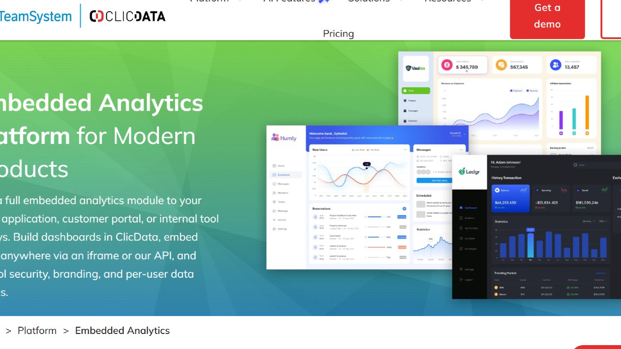 Desktop screenshot of ClicData web interface