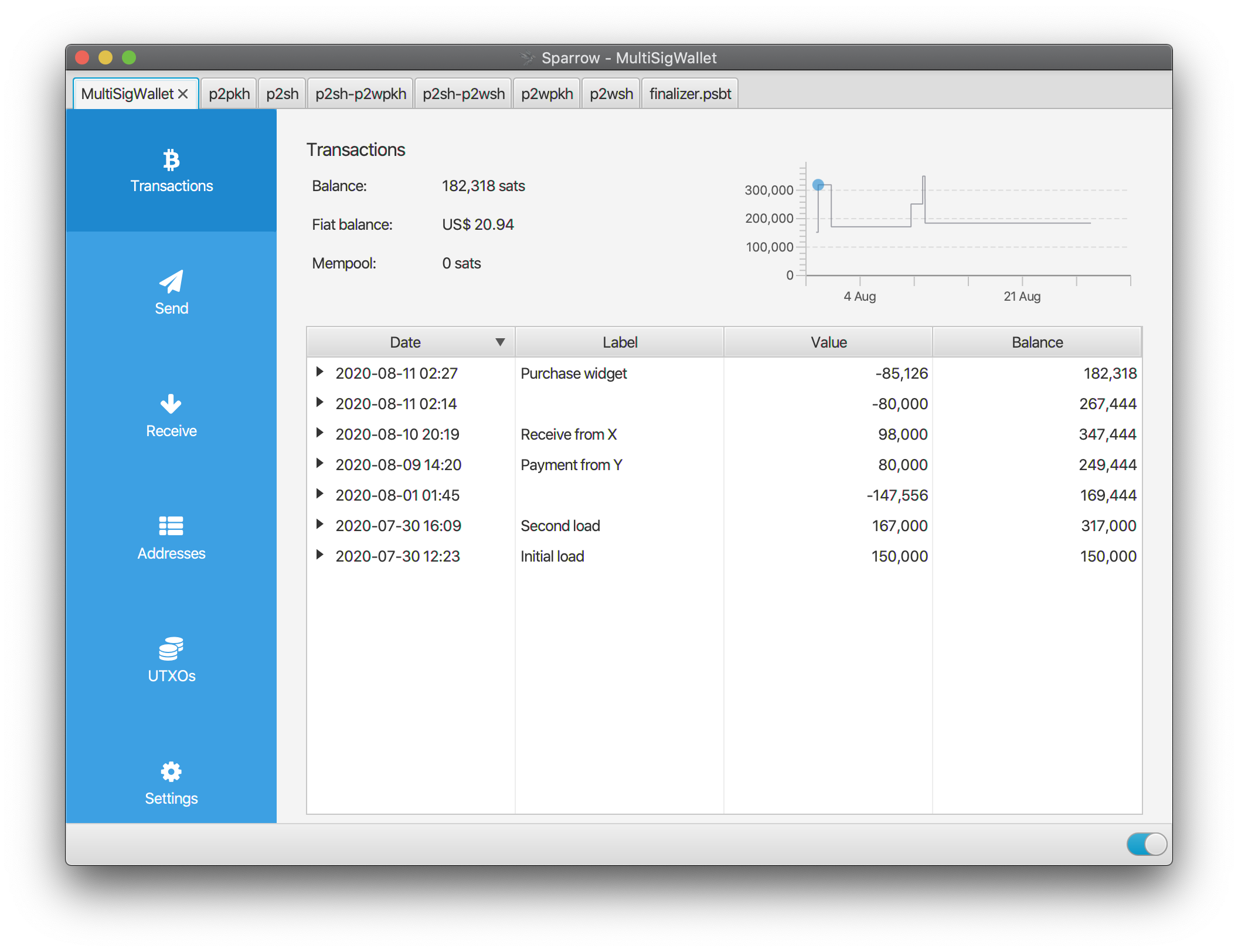 Sparrow Bitcoin wallet desktop