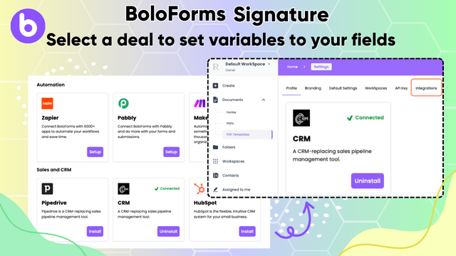 GoHighLevel marketplace - GHL integration - BoloSign