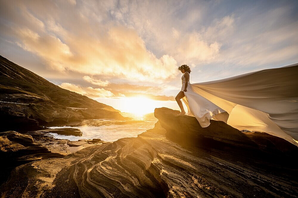 3-dagars "Flygande klänning, svävande hjärta"-fotograferingsretreat på Hawaii