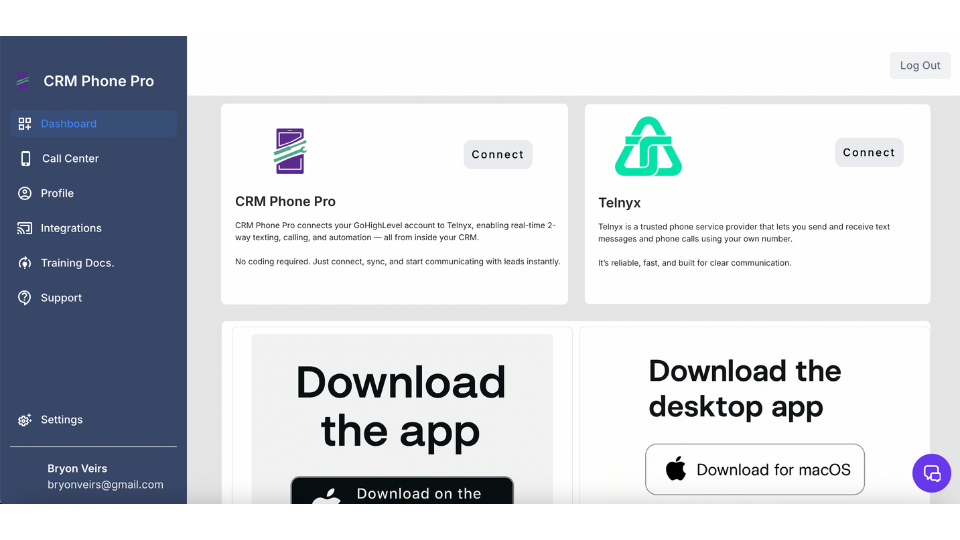 GoHighLevel marketplace - GHL integration - CRM Phone Pro