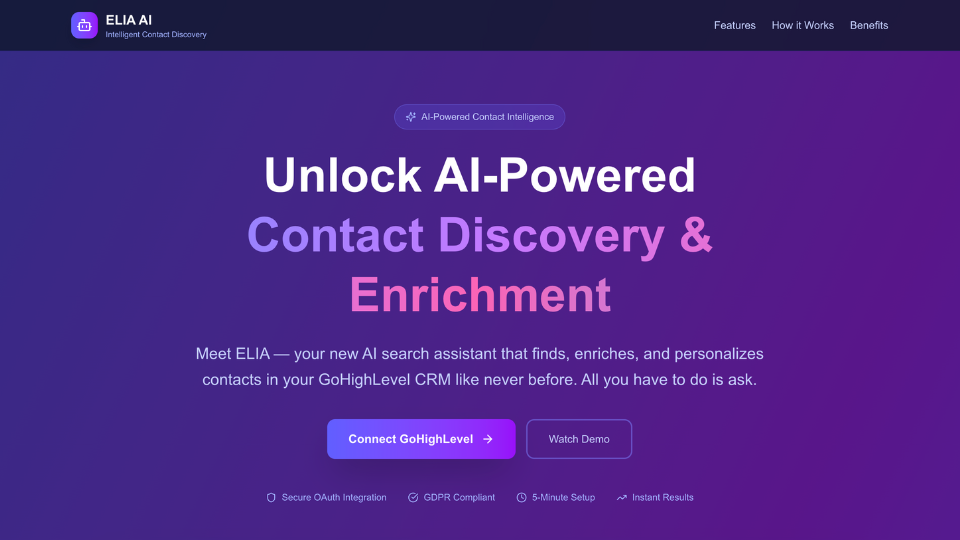 GoHighLevel marketplace - GHL integration - ELIA