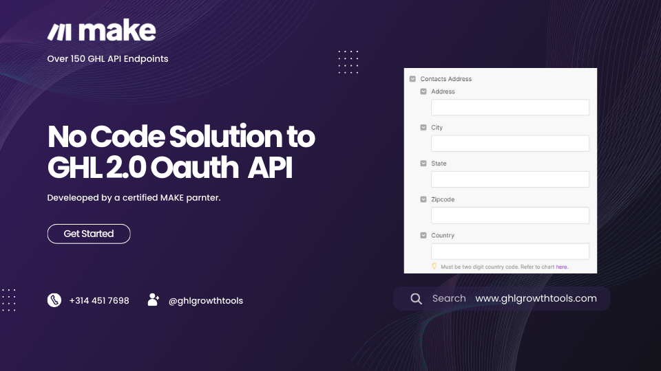 GoHighLevel marketplace - GHL integration - Make by G-HL Growth Tools