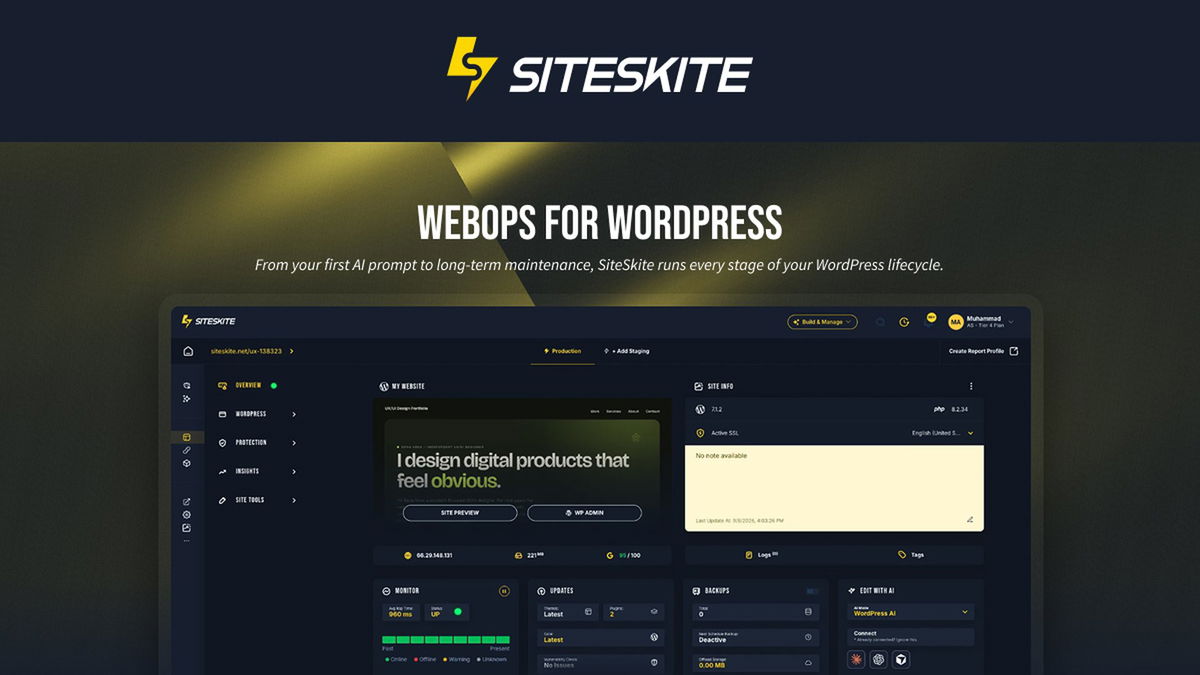 SiteSkite Lifetime Deal - WordPress Maintenance