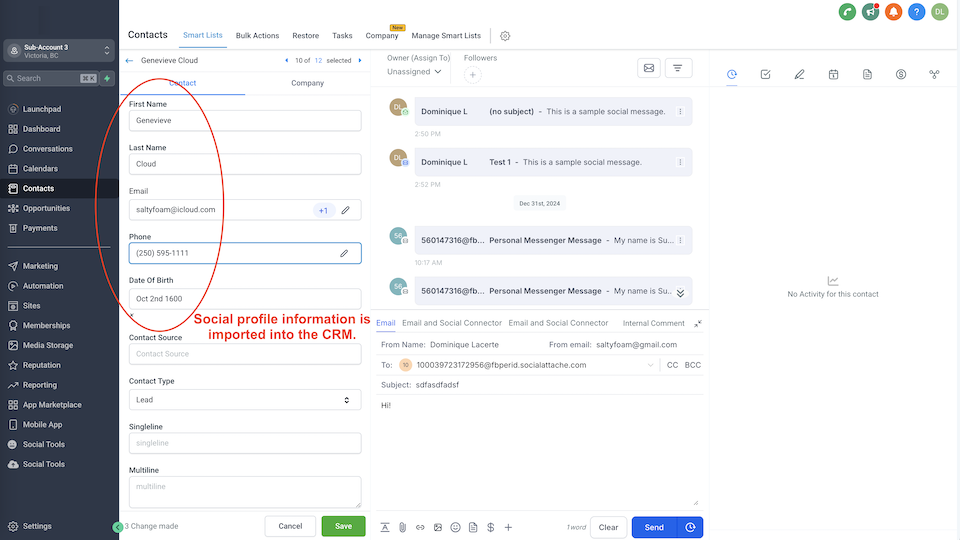 GoHighLevel marketplace - GHL integration - Social CRM