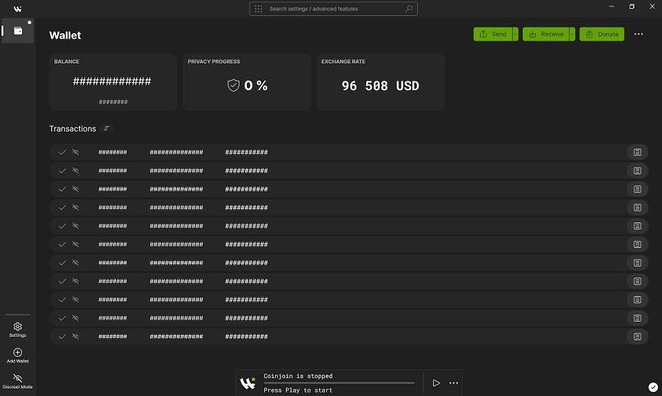 Wasabi Wallet Bitcoin privacy desktop wallet
