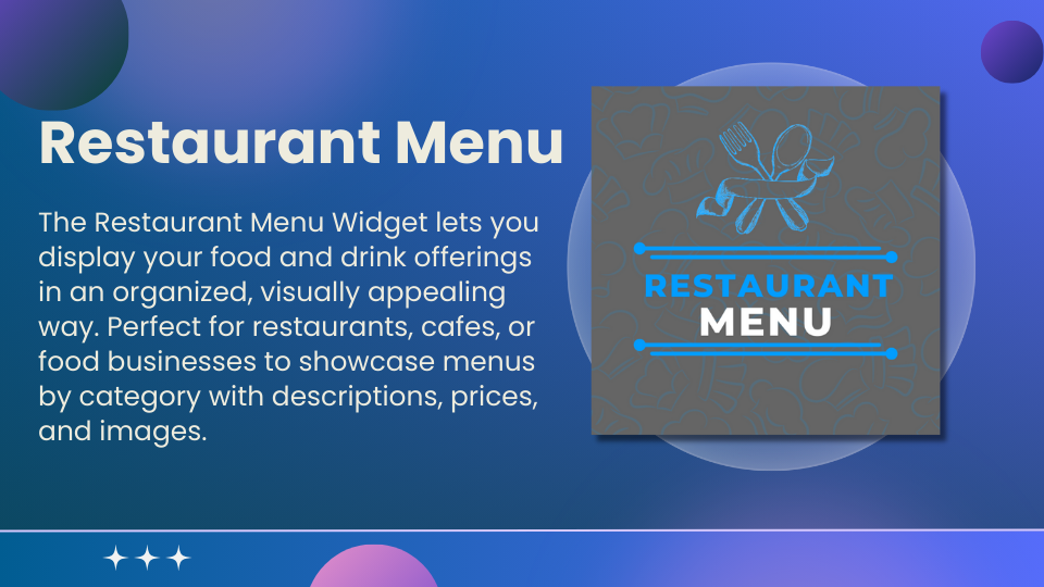 GoHighLevel marketplace - GHL integration - Restaurant Menu