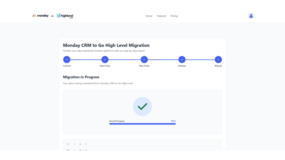 GoHighLevel marketplace - GHL integration - Monday Data Migration