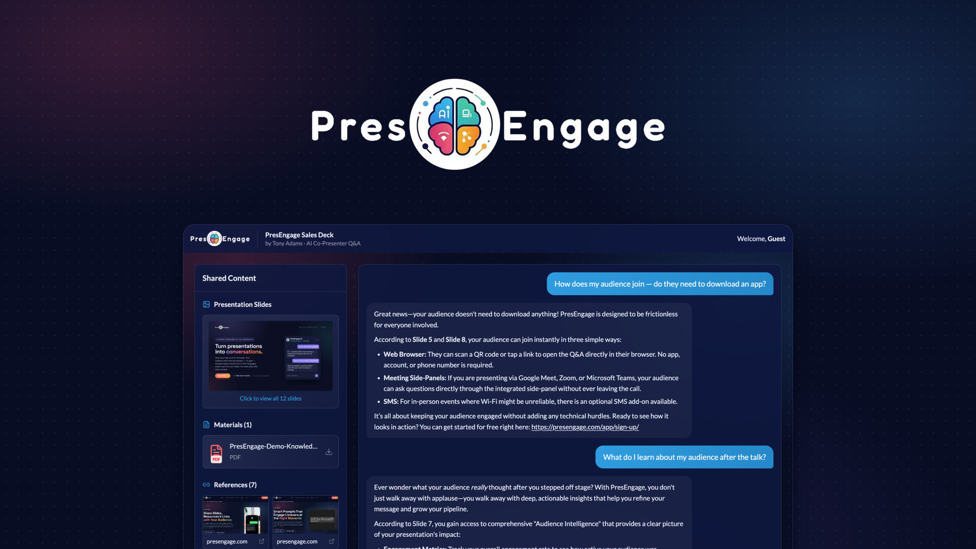 PresEngage Lifetime Deal - AI Presentation Q&A