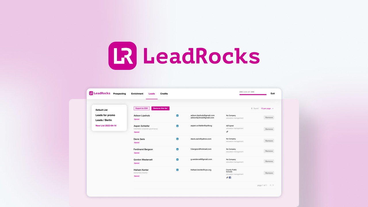 Leadrocks Lifetime Deal