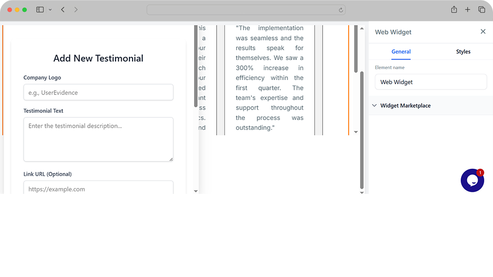 GoHighLevel marketplace - GHL integration - Testimonial Widget