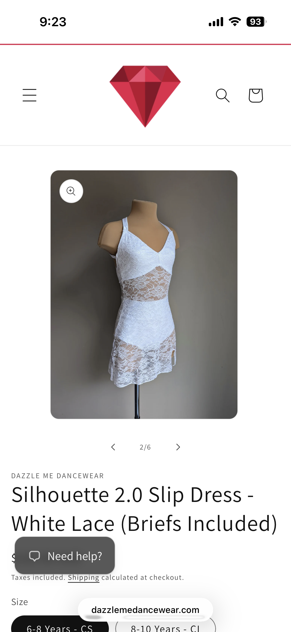 Silhouette 2.0 Slip Dress- White Lace (Briefs Included)