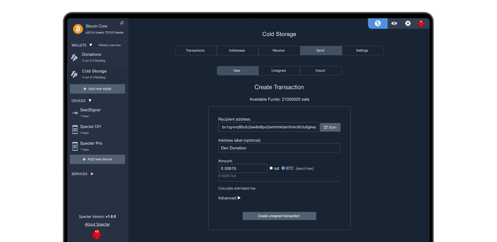 Specter Desktop Bitcoin wallet