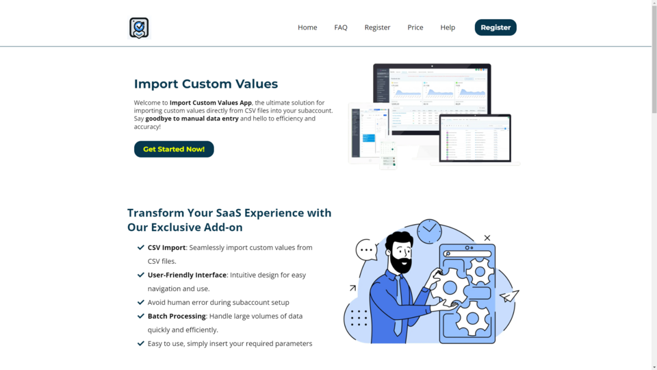 GoHighLevel marketplace - GHL integration - Import Custom Values