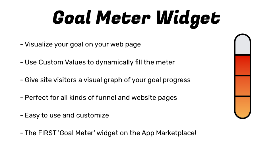 GoHighLevel marketplace - GHL integration - Goal Meter Widget