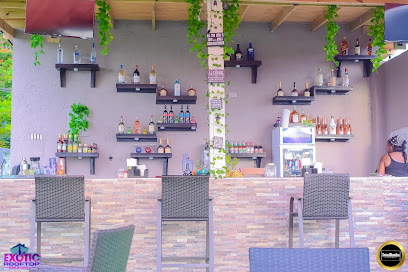 Exotic rooftop bar and grill