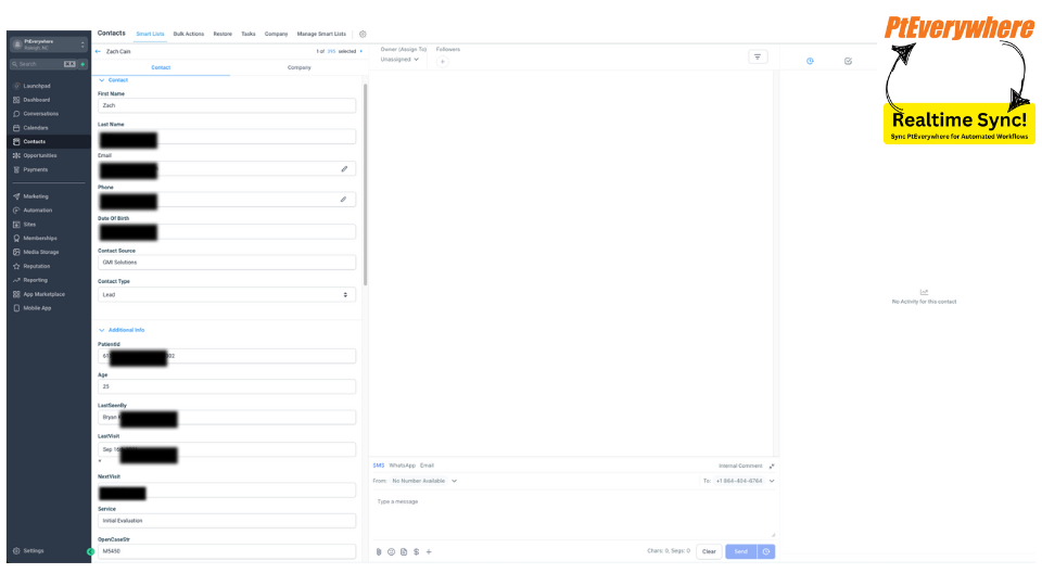 GoHighLevel marketplace - GHL integration - PtEverywhere Real-time Sync