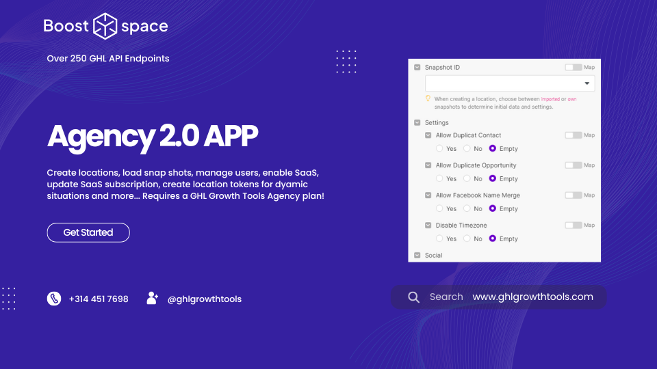 GoHighLevel marketplace - GHL integration - Boost.space by G-HL Growth Tools