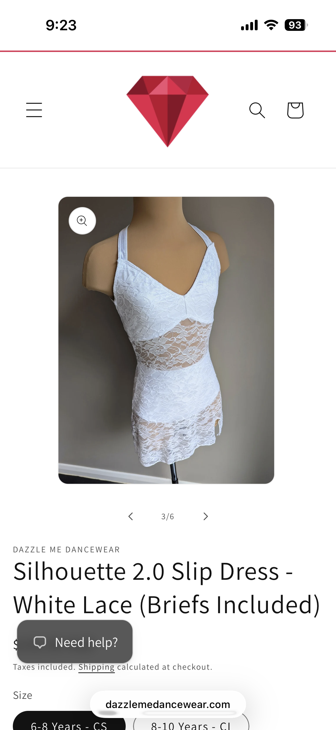 Silhouette 2.0 Slip Dress- White Lace (Briefs Included)